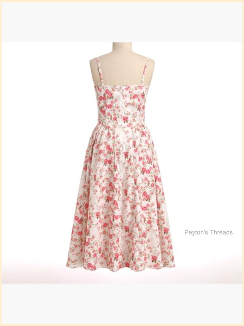 Women Corset Midi Dress Flowy Spaghetti Straps Bustier Summer Dress - Picture 6 of 7